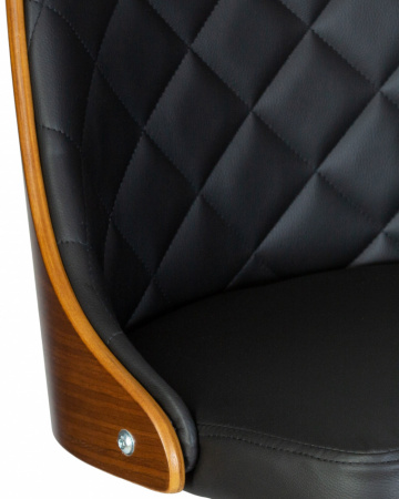 Барный стул на газлифте DOBRIN MARTIN LMZ-6028, черный PU ABA 001, основание хромированная сталь