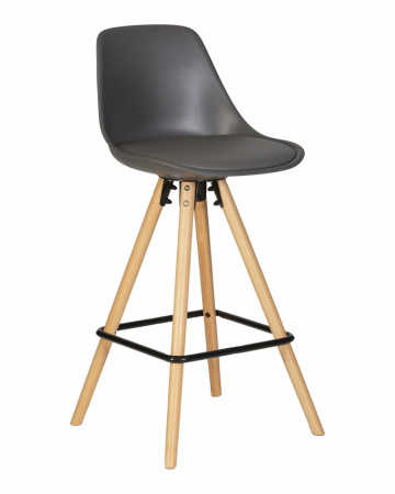 Барный стул DOBRIN RONNI LMZL-PP759A-1, ножки светлый бук, тёмно-серый (GR-04)