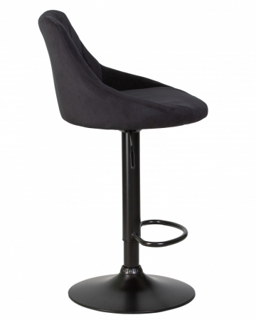 Барный стул на газлифте DOBRIN LOGAN BLACK LM-5007 черный велюр (MJ9-101)