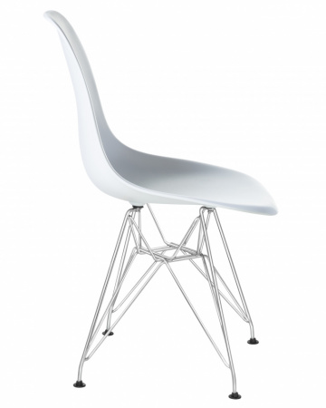 Обеденный стул DOBRIN DSR, ножки хром, цвет белый пластик (W-02)  