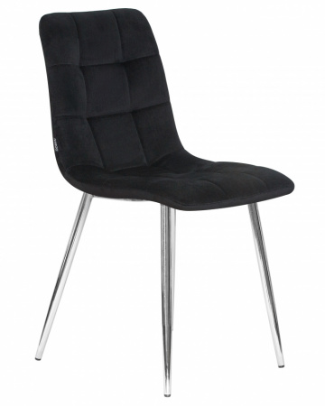 Обеденный стул DOBRIN ALEX, хром ножки, черный велюр (V108-77)
