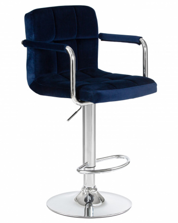 Барный стул на газлифте DOBRIN KRUGER ARM LM-5011 велюр синий 