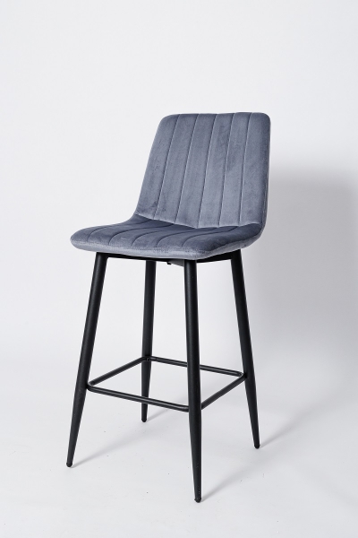 Барный стул ВC-1723, цвет бриз вельвет, черное основание 