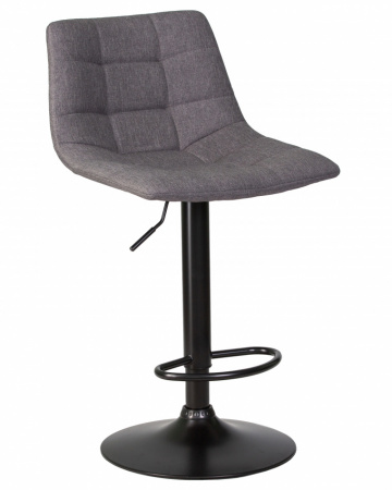 Барный стул на газлифте DOBRIN TAILOR BLACK LM-5017-BlackBase, серая ткань (188-55), черное основание сталь