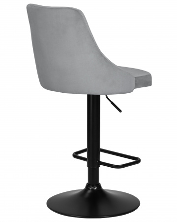 Барный стул на газлифте DOBRIN JOSEPH BLACK LM-5021_Black Base, серый велюр (MJ9-75), черное основание