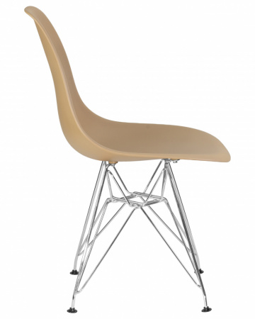 Обеденный стул DOBRIN DSR, ножки хром, цвет бежевый пластик (GR-03)
