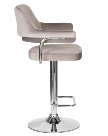Барный стул на газлифте DOBRIN CHARLY LM-5019, серый велюр (MJ9-75), цвет основания хром