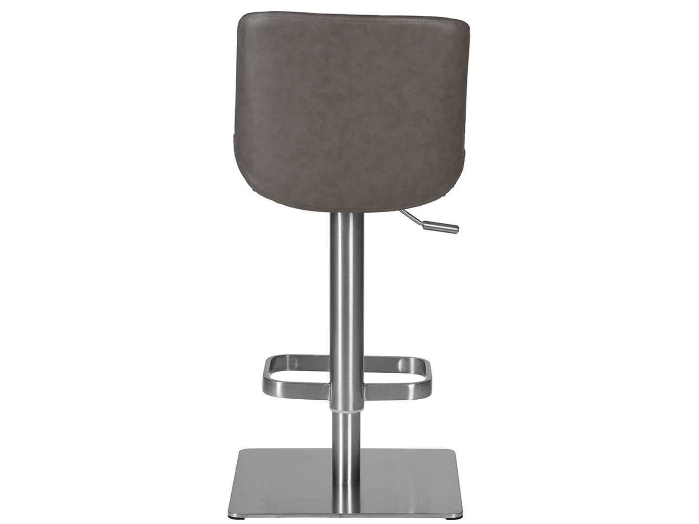 Барный стул на газлифте DOBRIN ALDO LMO-A94D, серый PU YP4, основание из нержавеющей стали
