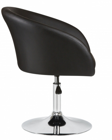 Кресло дизайнерское DOBRIN EDISON LM-8600, черный экокожа, основание хром