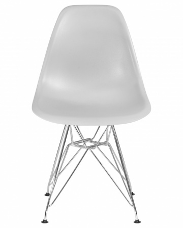 Обеденный стул DOBRIN DSR, ножки хром, цвет светло-серый пластик (GR-01) 