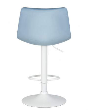 Барный стул на газлифте DOBRIN TAILOR WHITE LM-5017, пудрово-голубой велюр, белое основание