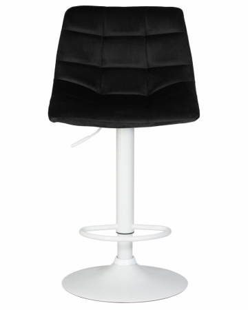 Барный стул на газлифте DOBRIN TAILOR WHITE LM-5017, черный велюр, белое основание