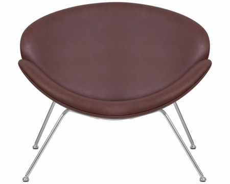 Кресло дизайнерское DOBRIN EMILY LMO-72 коричневый винил YP5, хромированная сталь