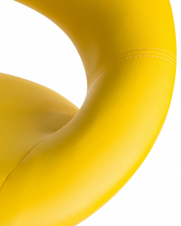 Барный стул на газлифте DOBRIN MIRA, желтый экокожа, основание хром
