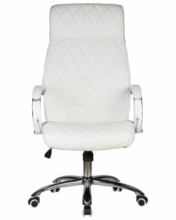 Офисное кресло для руководителей DOBRIN BENJAMIN LMR-117В белый, основание хром сталь