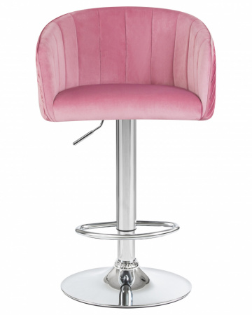 Барный стул на газлифте DOBRIN DARCY LM-5025 розовый велюр (1922-20), цвет основания хром 