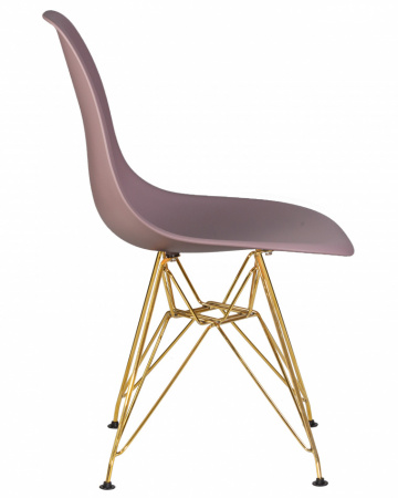 Обеденный стул DOBRIN DSR, ножки золотые, цвет сиреневый пластик (P-04)  