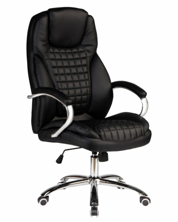Офисное кресло для руководителей DOBRIN CHESTER LMR-114B, черный, основание хром сталь