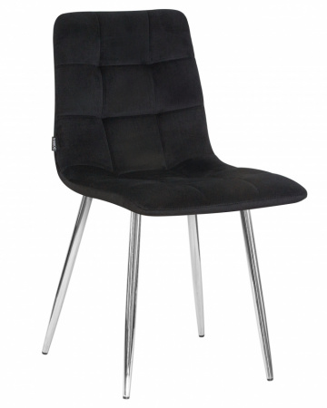 Обеденный стул DOBRIN ALEX, хром ножки, черный велюр (V108-77)