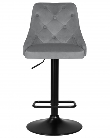 Барный стул на газлифте DOBRIN JOSEPH BLACK LM-5021_Black Base, серый велюр (MJ9-75), черное основание