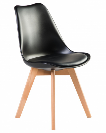 Обеденный стул DOBRIN JERRY SOFT, цвет сиденья черный (B-03), цвет основания светлый бук