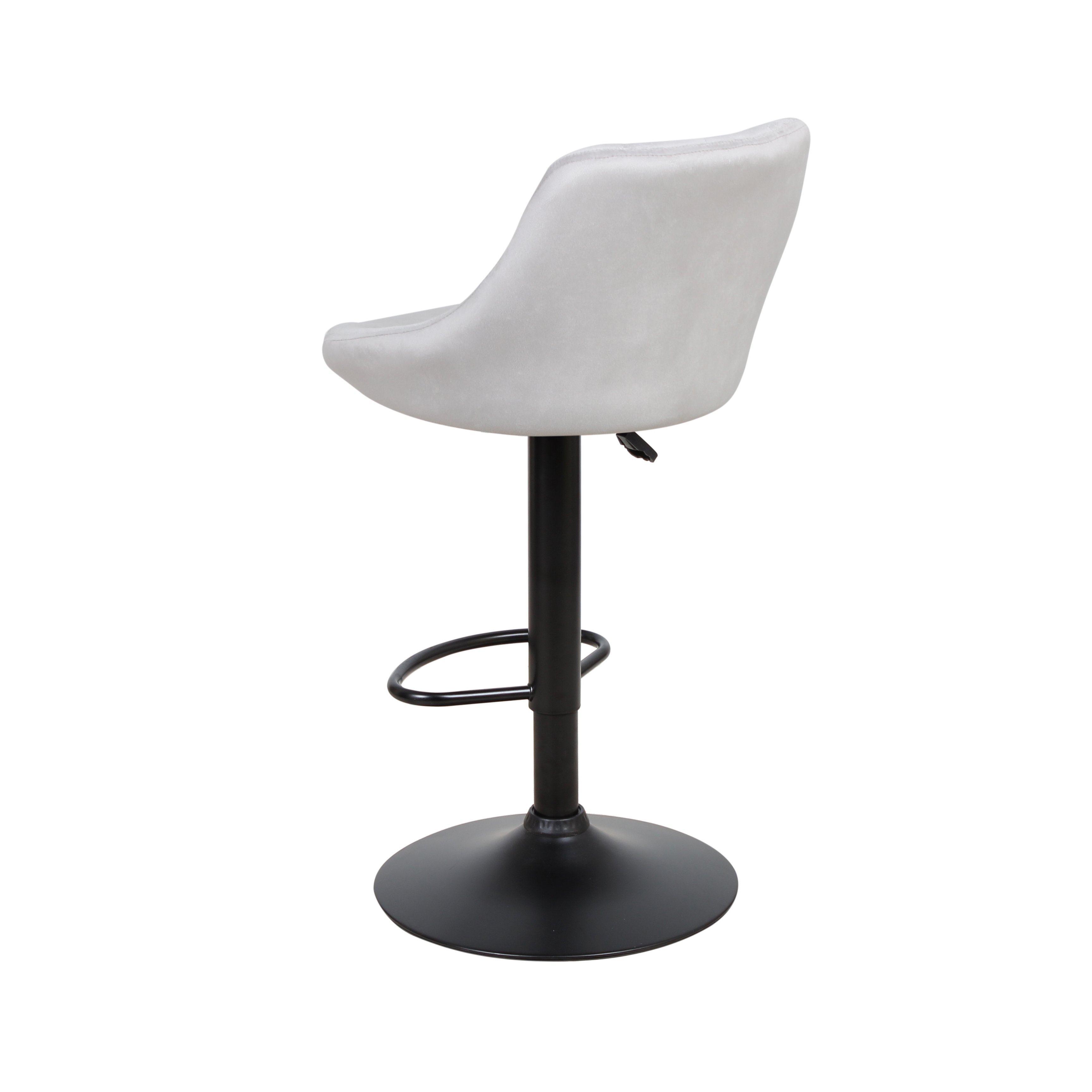 Барный стул на газлифте ПРЕСТИЖ WX-2397 светло-серый велюр, цвет основания черный