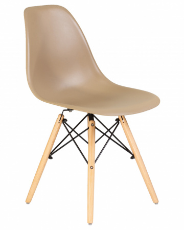 Обеденный стул DOBRIN DSW, ножки светлый бук, цвет бежевый (GR-03) пластик 