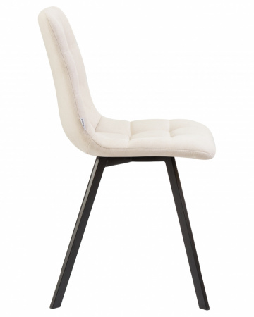 Обеденный стул DOBRIN ALEX SQUARE, черные матовые ножки, кремовая ткань (UF860-01B)