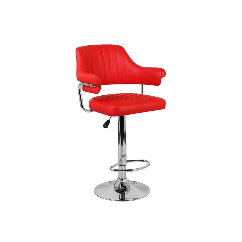 Барный стул на газлифте КАСЛ WX-2916 красный экокожа