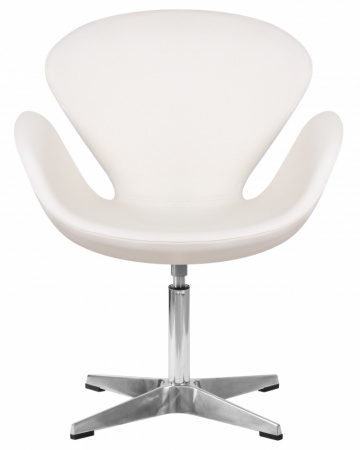 Кресло дизайнерское DOBRIN SWAN LMO-69A белый кожзам P23