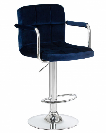 Барный стул на газлифте DOBRIN KRUGER ARM LM-5011 велюр синий 