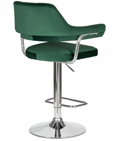 Барный стул на газлифте DOBRIN CHARLY LM-5019 зеленый велюр (MJ9-88), цвет основания хром