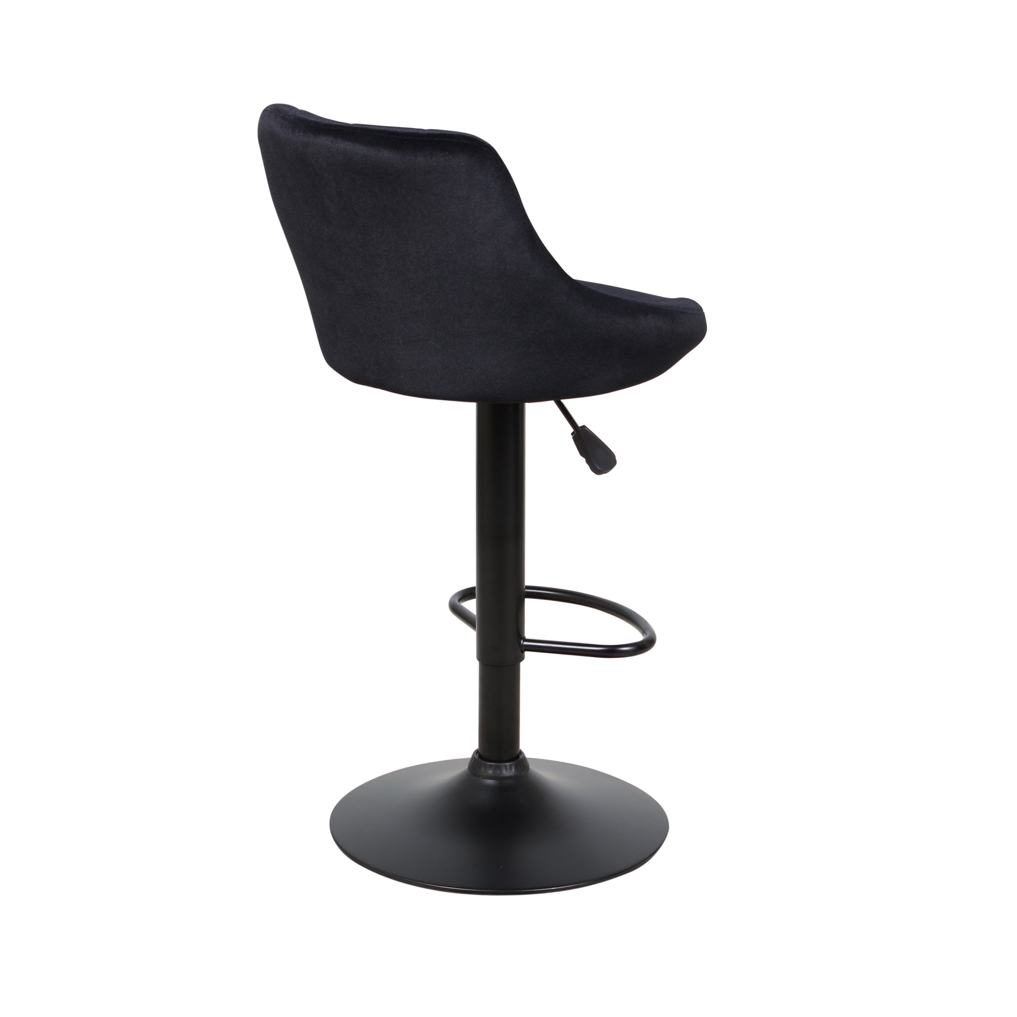 Барный стул на газлифте ПРЕСТИЖ WX-2397 черный велюр, цвет основания черный