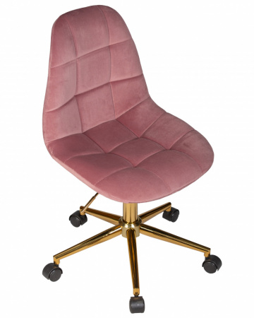 Офисное кресло для персонала DOBRIN MONTY GOLD LM-9800, розовый велюр (MJ9-32)