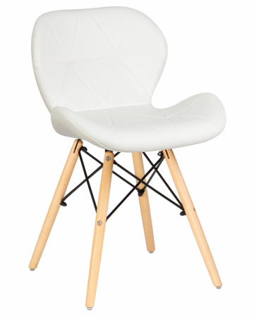 Обеденный стул DOBRIN BUTTERFLY LMZL-302, ножки светлый бук, цвет сиденья белый