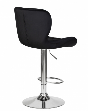 Барный стул на газлифте DOBRIN BARNY LM-5022, черный велюр (MJ9-101), цвет основания хром