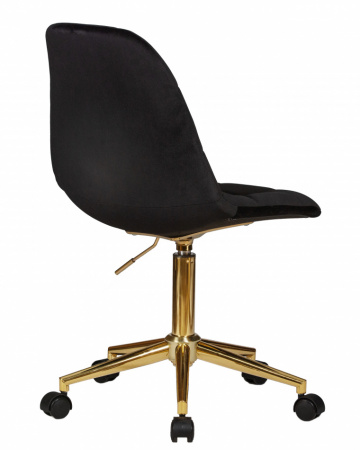 Офисное кресло для персонала DOBRIN DIANA LM-9800-Gold черный велюр