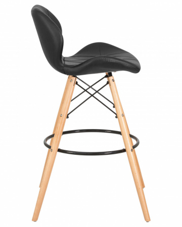 Барный стул DOBRIN BUTTERFLY BAR LMZL-302B, ножки светлый бук, цвет чёрный
