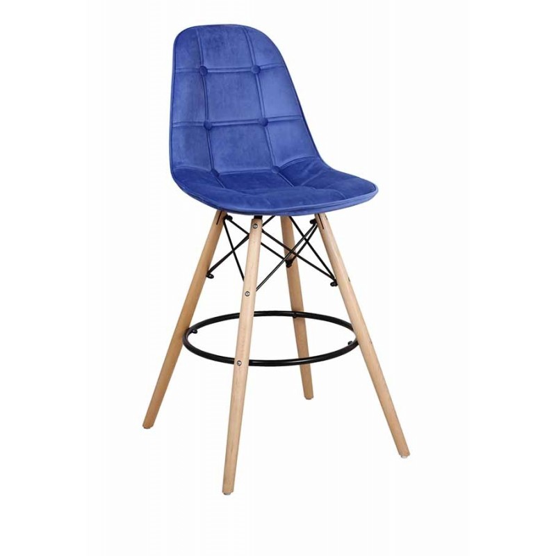 Барный стул ПАСКАЛЬ WX-2002V синий велюр