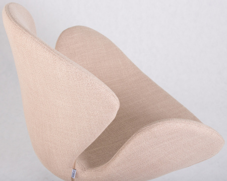 Кресло дизайнерское DOBRIN SWAN LMO-69A, бежевая ткань IF1, золотое основание
