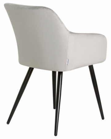 Обеденный стул DOBRIN 8266-LML ROBERT, черные матовые ножки, велюр V108-81 Серый