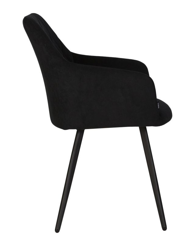 Обеденный стул DOBRIN ROBY, цвет сиденья Catania Black велюр, цвет основания черный муар