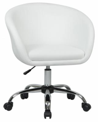 Офисное кресло для персонала DOBRIN BOBBY LM-9500, белый PU, основание хромированная сталь