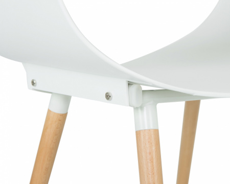 Обеденный стул DOBRIN ALIEN 682PP-LMZL, ножки светлый бук, цвет белый пластик (W-02)