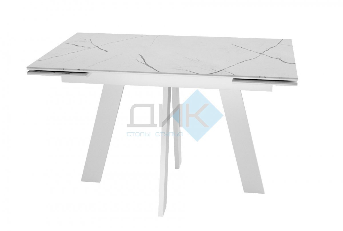 Стол обеденный раздвижной SKМ 120 керамика Белый мрамор