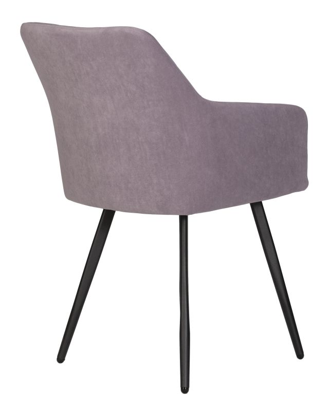 Обеденный стул DOBRIN ROBY, цвет сиденья Catania Lavender велюр, цвет основания черный муар