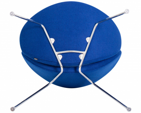 Кресло дизайнерское DOBRIN EMILY LMO-72 синяя ткань AF6, хромированная сталь