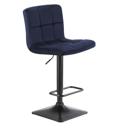 Барный стул на газлифте DOBRIN DOMINIC LM-5018 темно-синий велюр (MJ9-118), цвет основания черный