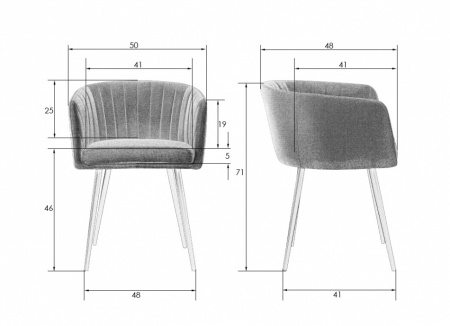 Обеденный стул DOBRIN ALINA LM-7304, сиреневая ткань, черное основание