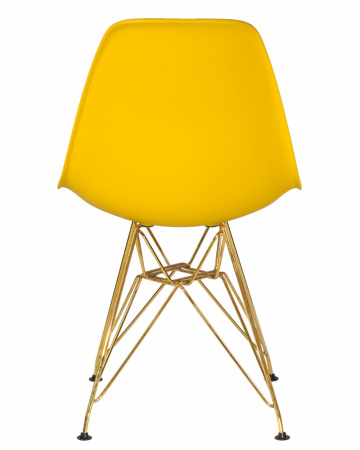 Обеденный стул DOBRIN DSR, ножки золотые, цвет желтый пластик (Y-01)  